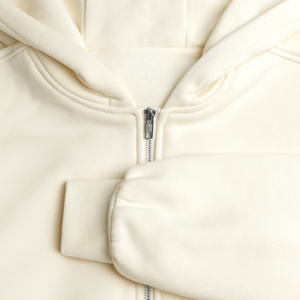 Frauen Oversized Cropped Kapuzenjacke - Natur