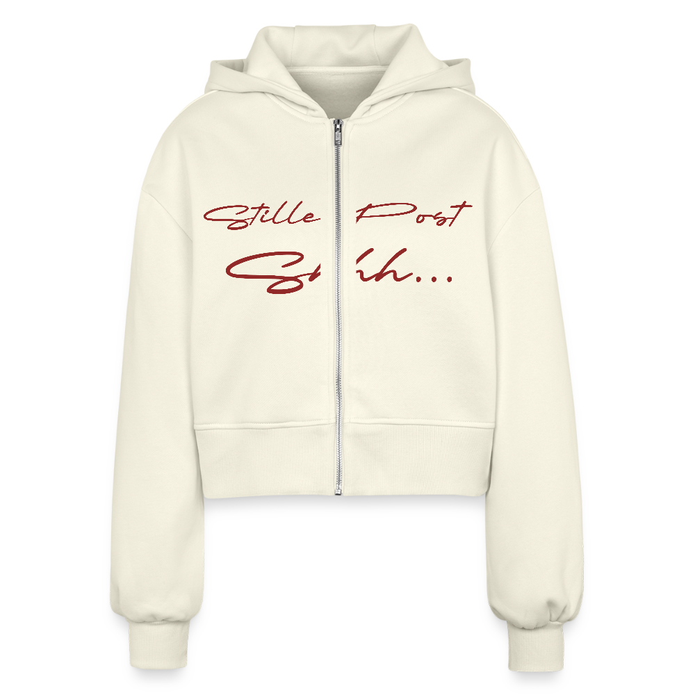 Frauen Oversized Cropped Kapuzenjacke - Natur